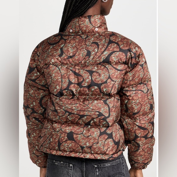 NWT The North Face Retro 71 Sierra Black/Brown Printed Short Down Jacket - M - Picture 5 of 10